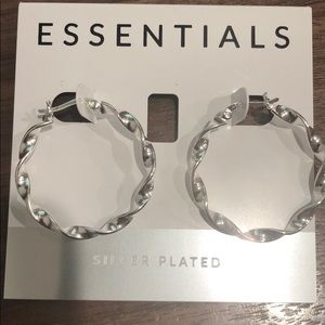 Twisted Small Hoop Earrings Silver Plated